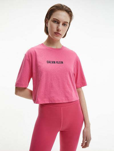 Calvin Klein Ruhák HU467489 | Calvin Klein Open Back Gym Női Póló Rózsaszín
